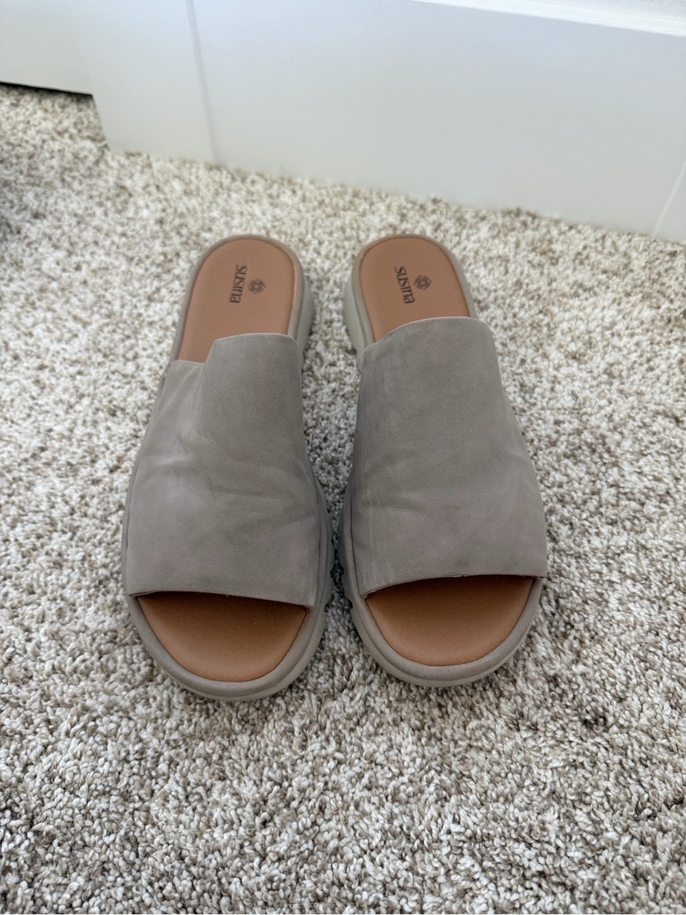 Susina Taupe Slide Sandals